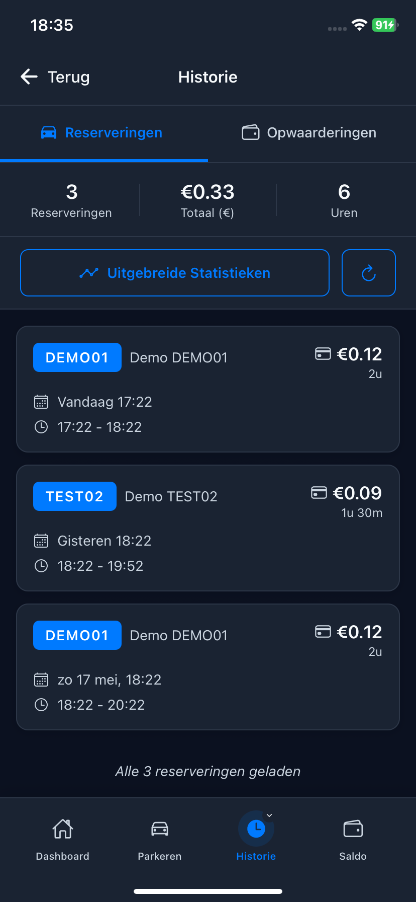 Geschiedenis donker thema