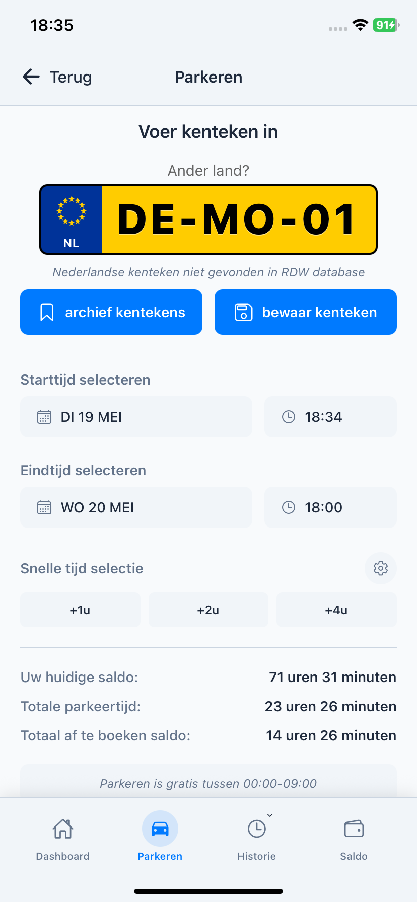 Parkeren licht thema